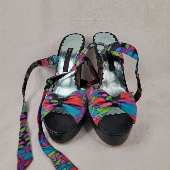 ​Marc Jacobs Geometric Print Silk Satin Wrap Platform Sandals Made in Italy 6
​D - Picture 11 of 11